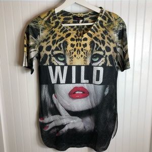 Tmani “Wild” semi-sheer top
